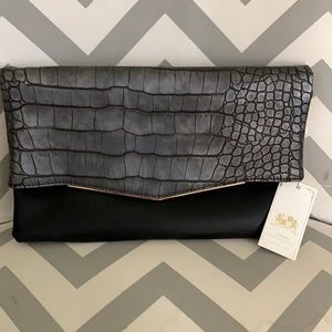 Urban Expressions Grey Heidi Alligator snake skin Clutch Purse